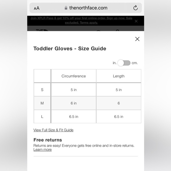THE NORTH FACE Littles Mossbud Swirl Reversible Mitt - Picture 4 of 4